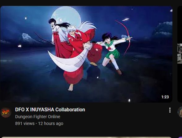 dfo x inuyasha youtube thumbnail