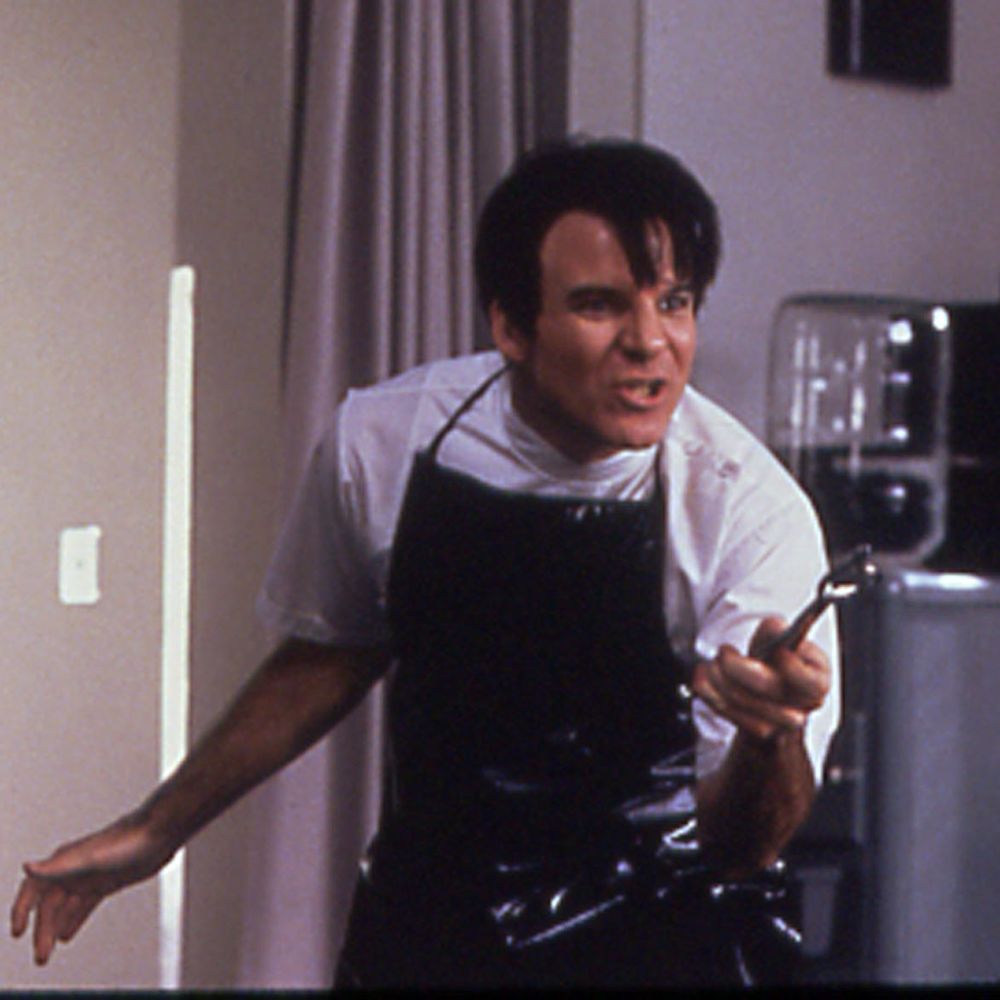 Steve Martin as a deranged dentist boyfriend in Little Shop of Horrors.