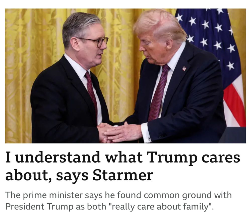I understand what Trump cares about, says Starmer
The prime minister says he found common ground with President Trump as both "really care about family".
