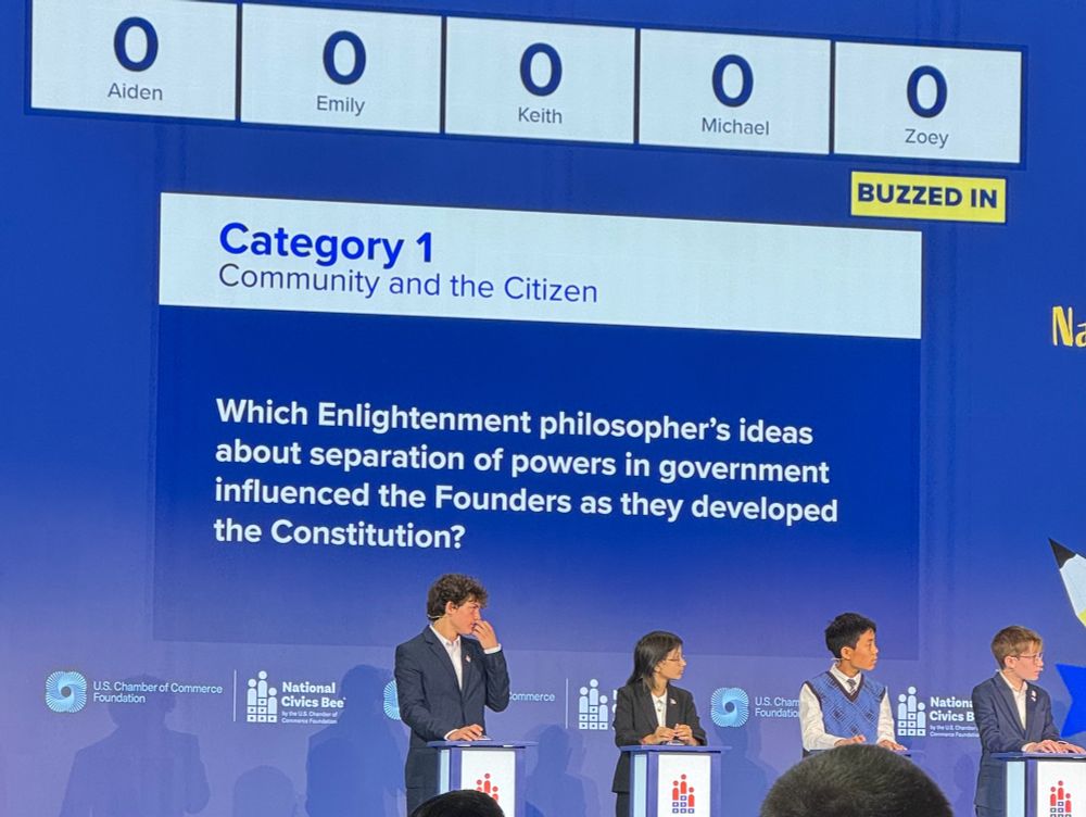 Which enlightenment philosopher’s idea about separation of powers in govt influenced the founders as they developed the constitution?