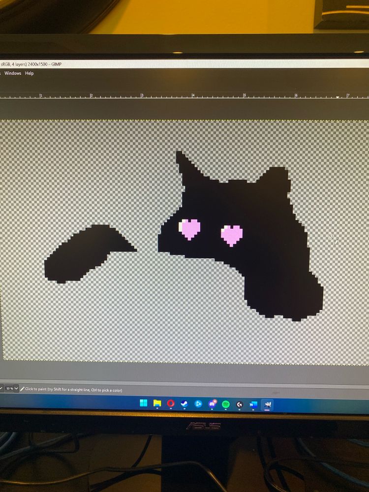pixelated rendition of cat in above image with heart eyes
