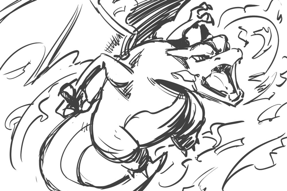 sketch of charizard