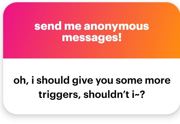 "oh, i should give you some more triggers, shouldn't i~?"