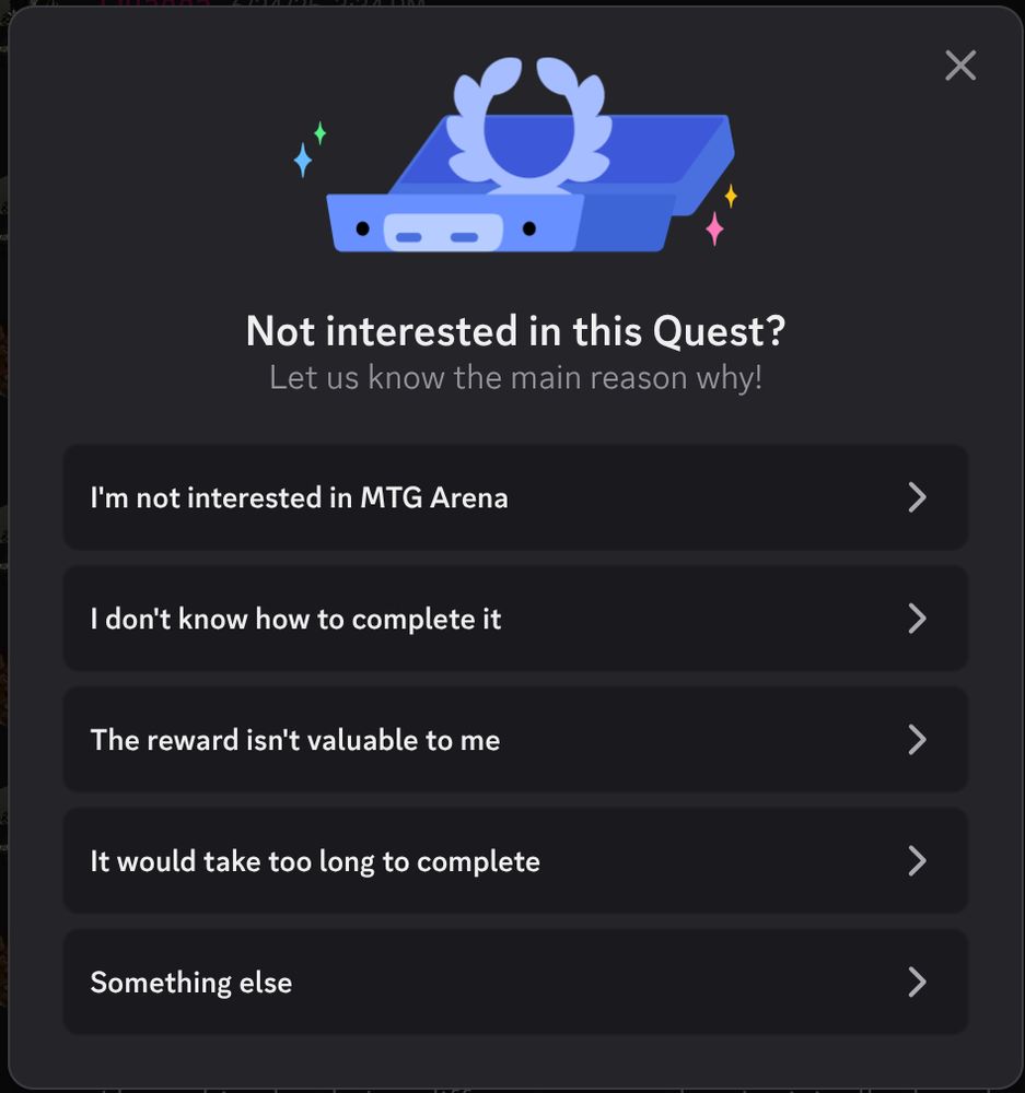 A Discord survey asking me for feedback on why I dismissed an advertisement. 