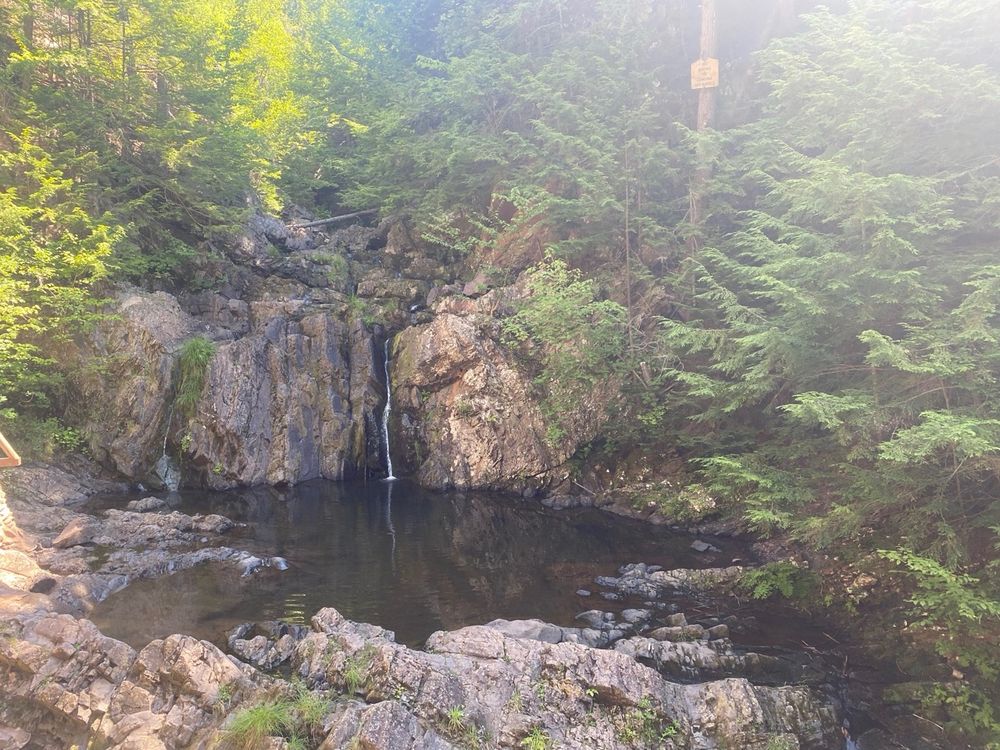 Not much water flowing in the waterfalls right now