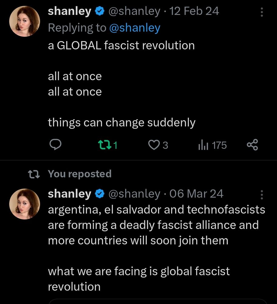 @shanley was one of the tech workers who saw the fascist cabal's beginnings in Silicon Valley, as it began to develop. 

She has been tracking its growth, development, and movements for quite some time, complete with many remarkably accurate predictions
