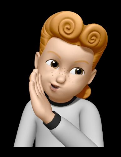 Sneakily whispering Memoji