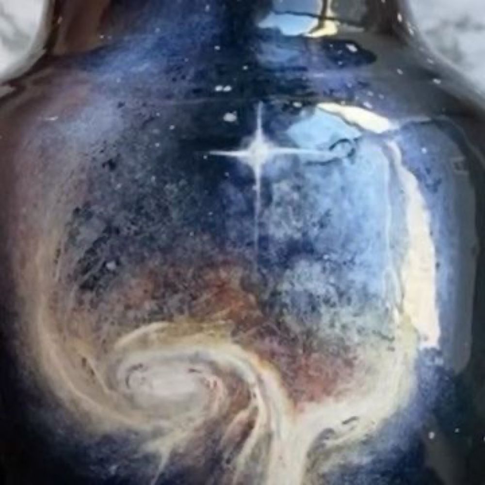 Amy Rae Hill on Instagram: "Clear coat to make those merging galaxies extra shiny ✨
.
.
.
#pottery...