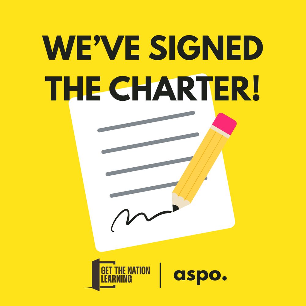 Image reads "We've signed the charter!" along with Aspo's logo and Get The Nation Working campaign's logo.