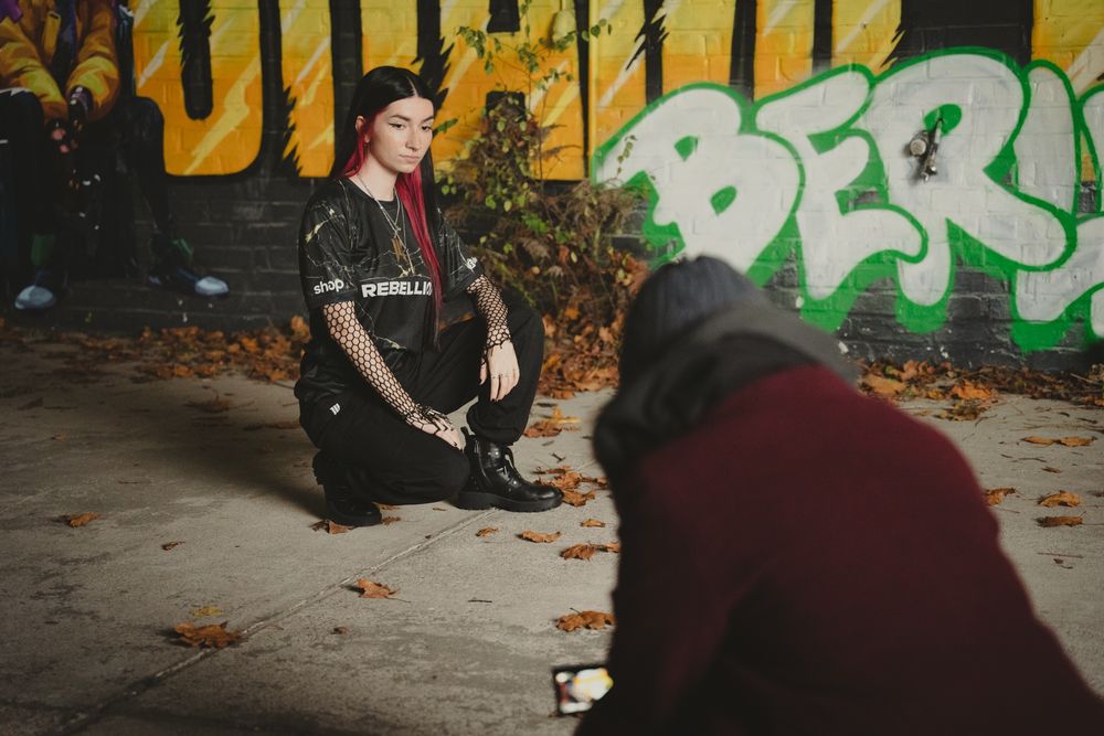 Shopify Rebellion’s alexis behind the scenes at Media Day