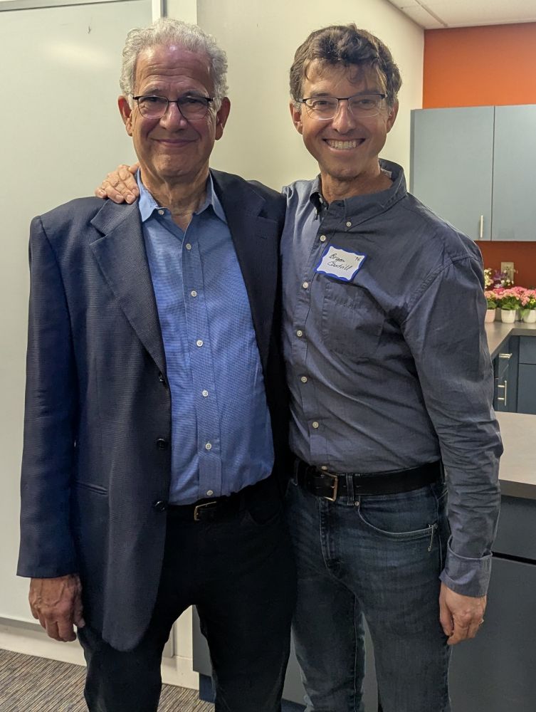 Brown CS professor Tom Doeppner and me at a dinner honoring Tom on his retirement