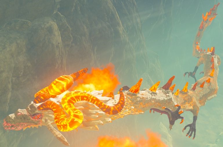 A dragon from the game The Legend of Zelda Breath of the Wild