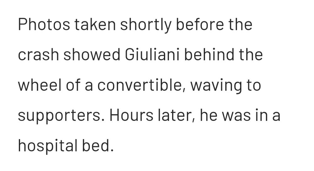 Guiliani behind the wheel