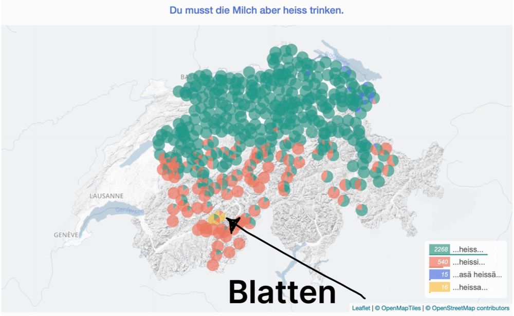 Karte des SADS zur Flexion präd. Adjektive