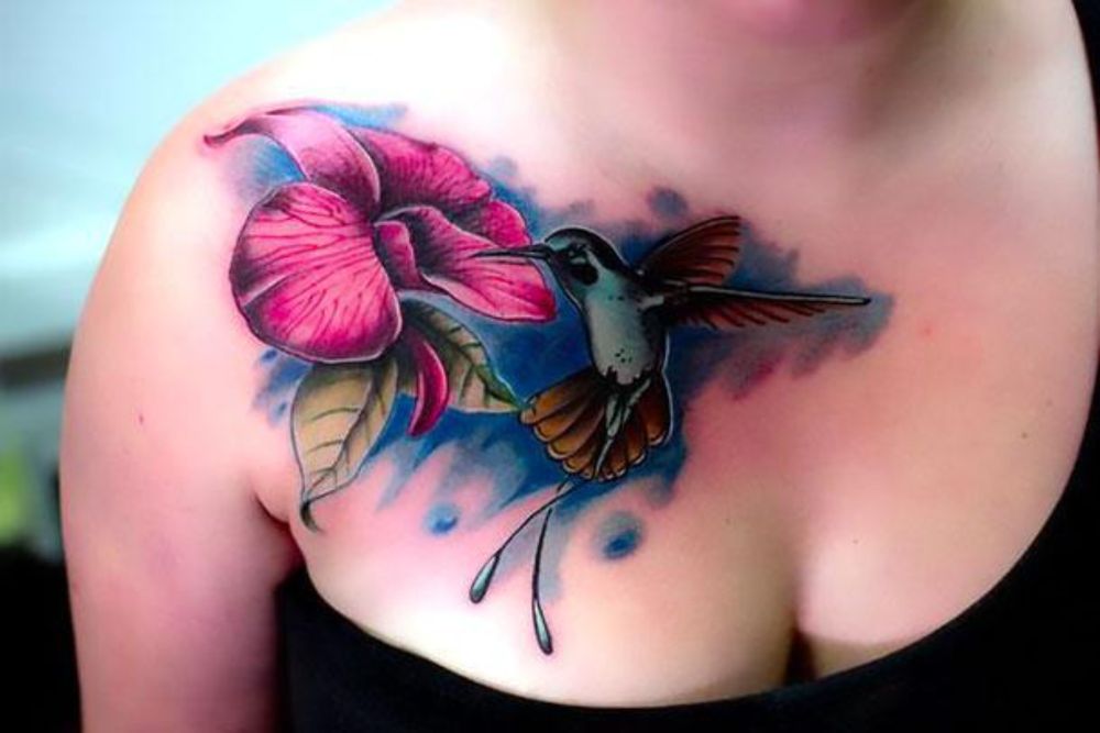 What does the hummingbird and flower tattoo mean?