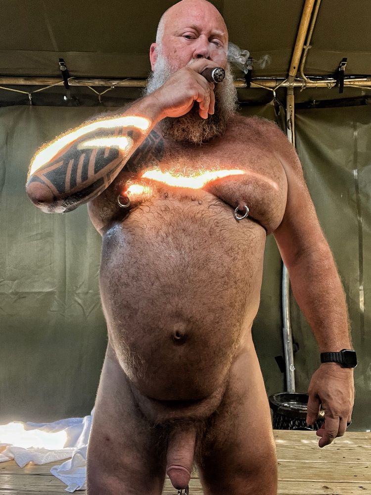 Naked dad with a cigar 