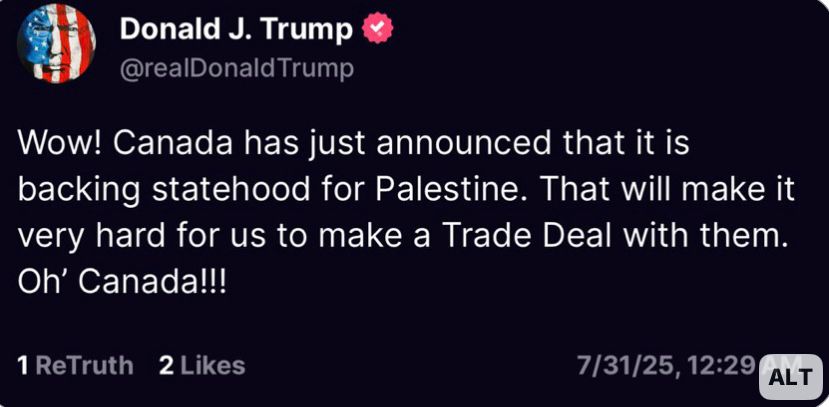 Trump statement on Canada 