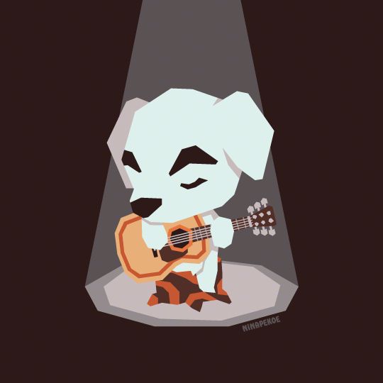 A drawing of K.K. Slider from Animal Crossing, he's ready to take your request of your favourite song.