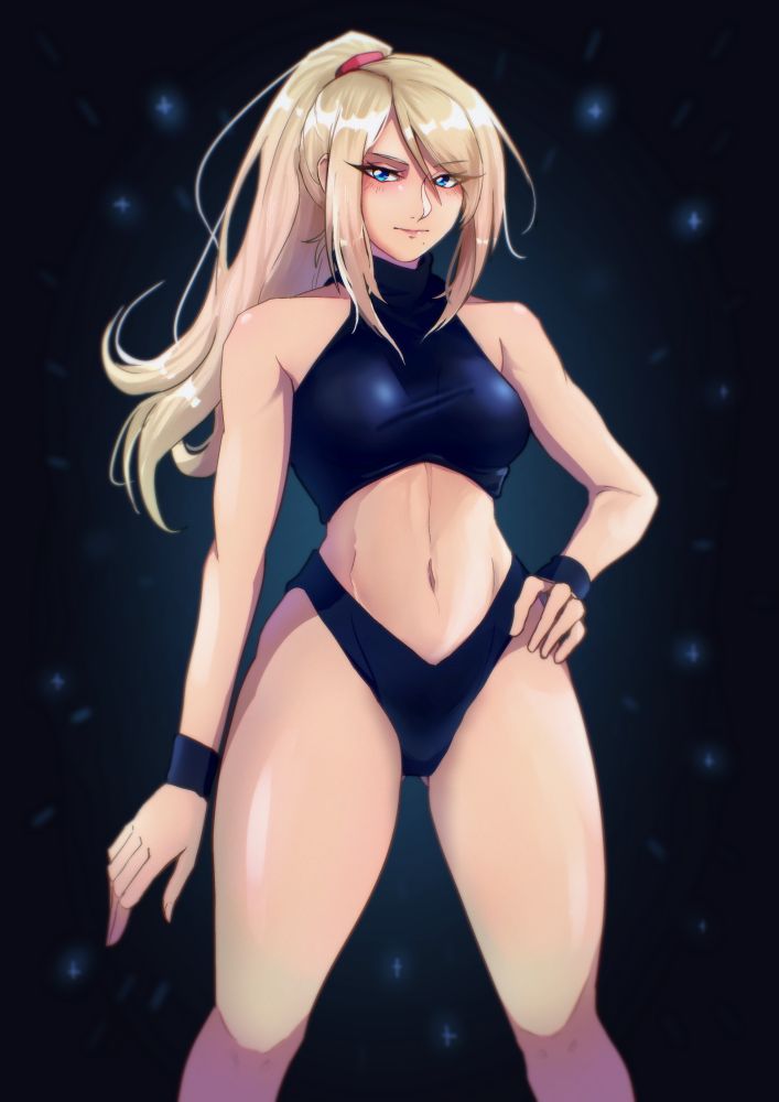 Fanart of Zero Suit Samus from Super Metroid. 
