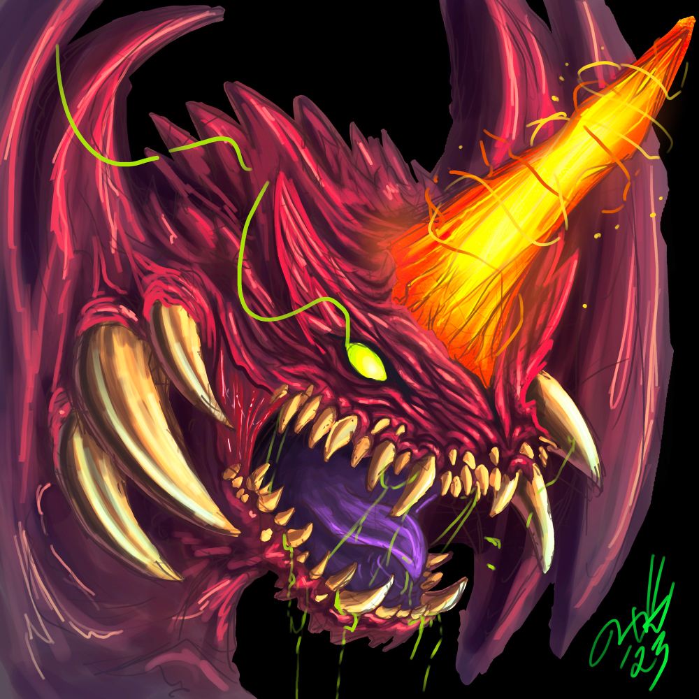 Portrait illustration of the Godzilla franchise kaiju Destoroyah