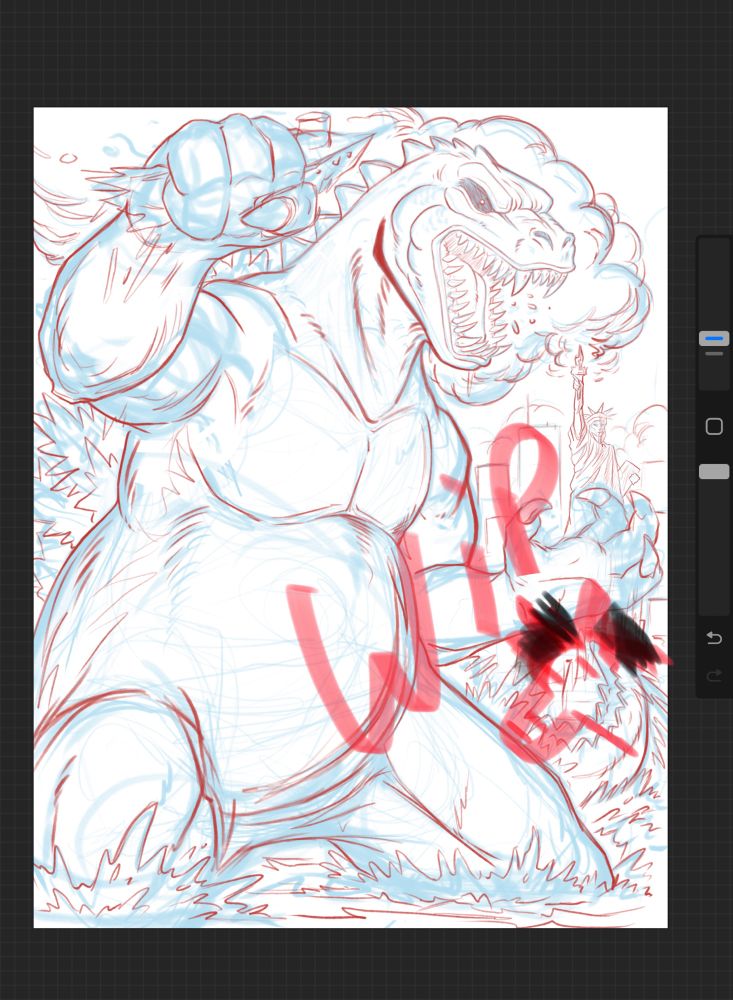 WIP illustration of Marvel Godzilla