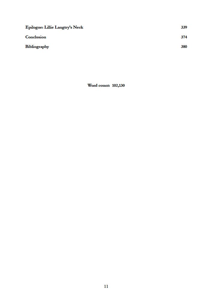 contents page of the thesis