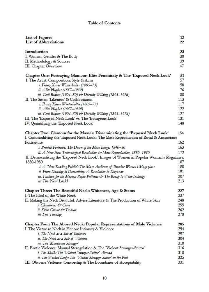 contents page of the thesis