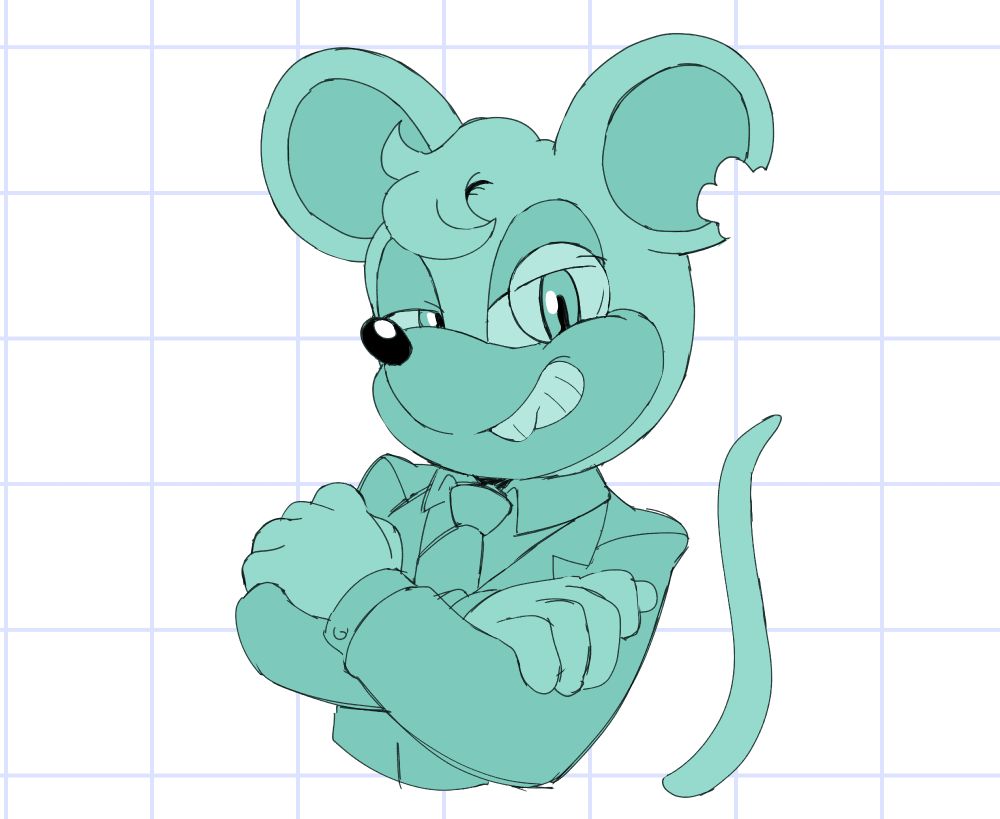 Denzel L. City, a rat Sonic OC owned by MrDC7, drawn in a bust sketch. He appears smug, smartly dressed in his suit and monocle as he crosses his arms, grinning at the viewer.