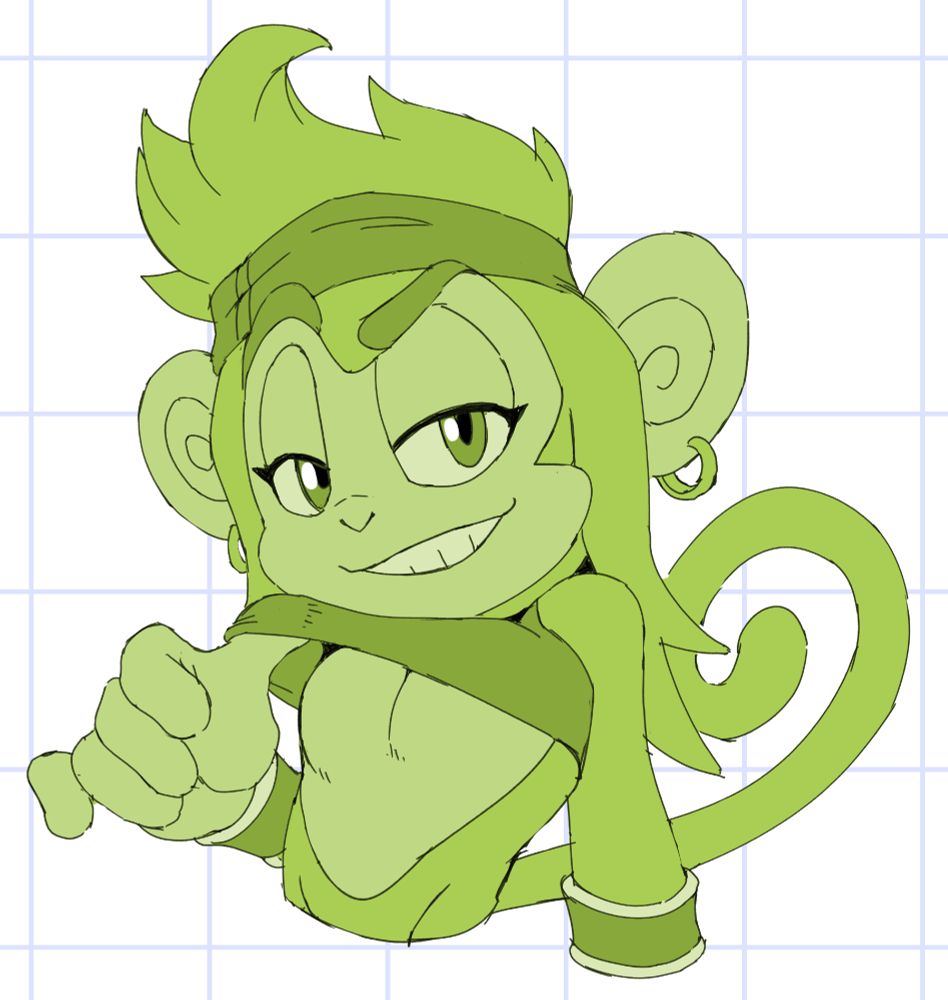Noburu the Macaque (Sonic FC owned by SexMajinVFX) drawn in a bust sketch. He is seductively lifting the edge of his crop top to show his exposed and softly defined chest, looking flirtingly at the viewer with a grin and a raised eyebrow.