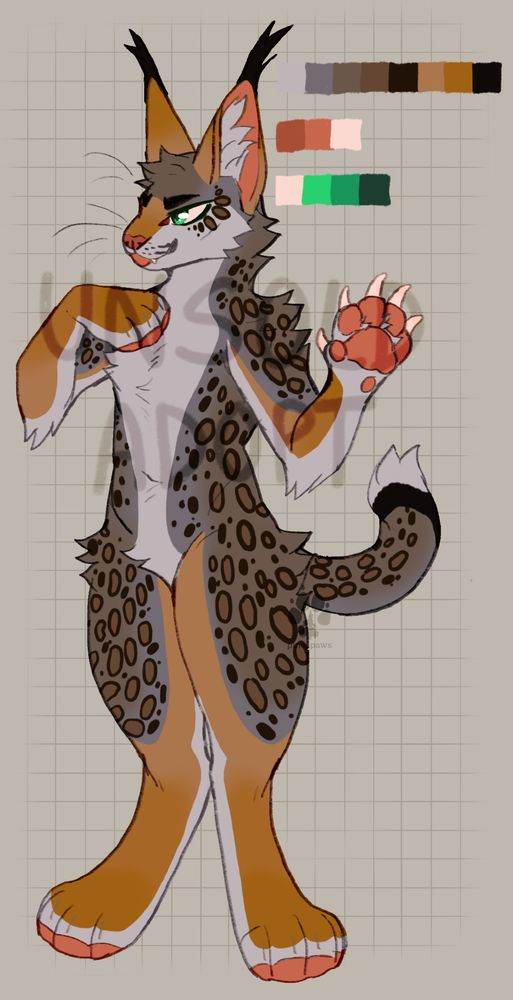 a warm toned bobcat on an spckid base