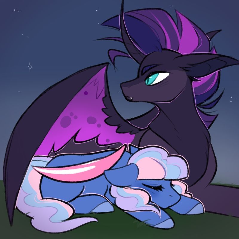 On the way out of the forest Ryne found she needed a nap and passed out. Enoch made it his duty to protect her this time.