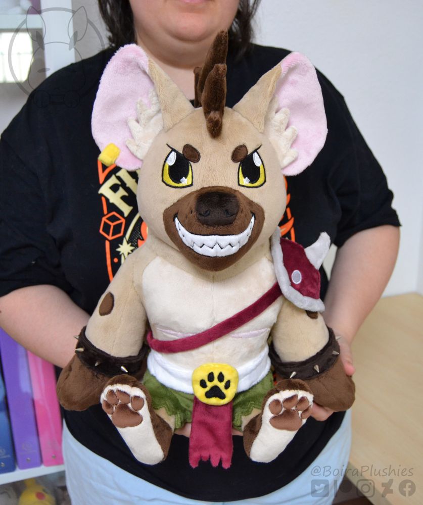 Handmade Gnoll plush front view