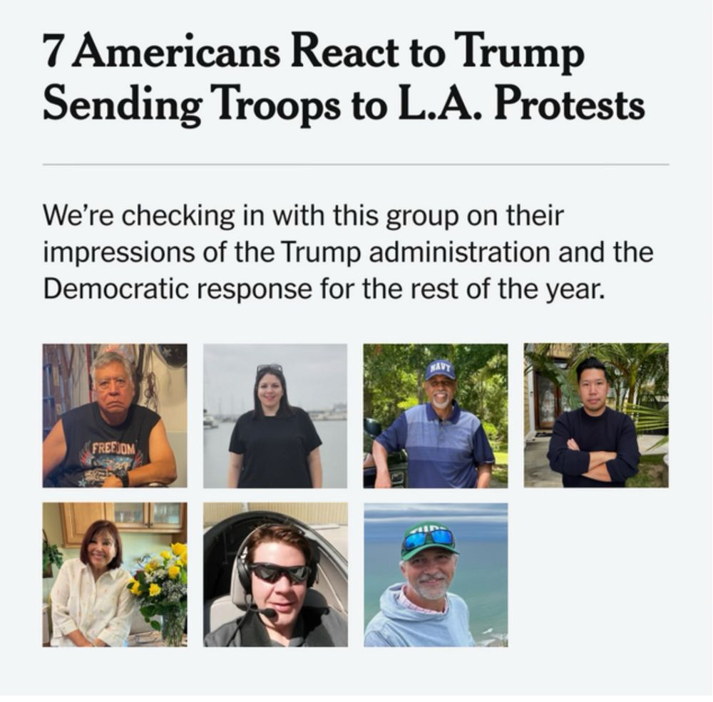 A screenshot of one of those infuriating “we asked 7 Americans” bits in the NYT where presumably representative citizens spout the most ridiculous pablum. And you can’t do anything about it! Those people exist in the real world and continue to vote! You can’t convince them of anything because the exigencies of American life have failed to inculcate them with any sensible perspective up to this point in their lives. You’re left with an empty and hopeless feeling as you wonder how anyone could have opinions like “well, some of the protesters had Mexican flags and that just turned my stomach” or “well, it may seem harsh to physically abuse people, but the fact of the matter is they probably deserve it.” You wonder if anyone at the NYT thinks the format is informative or whether they really just want to fill the reading populace with a sense of anomie and dread.