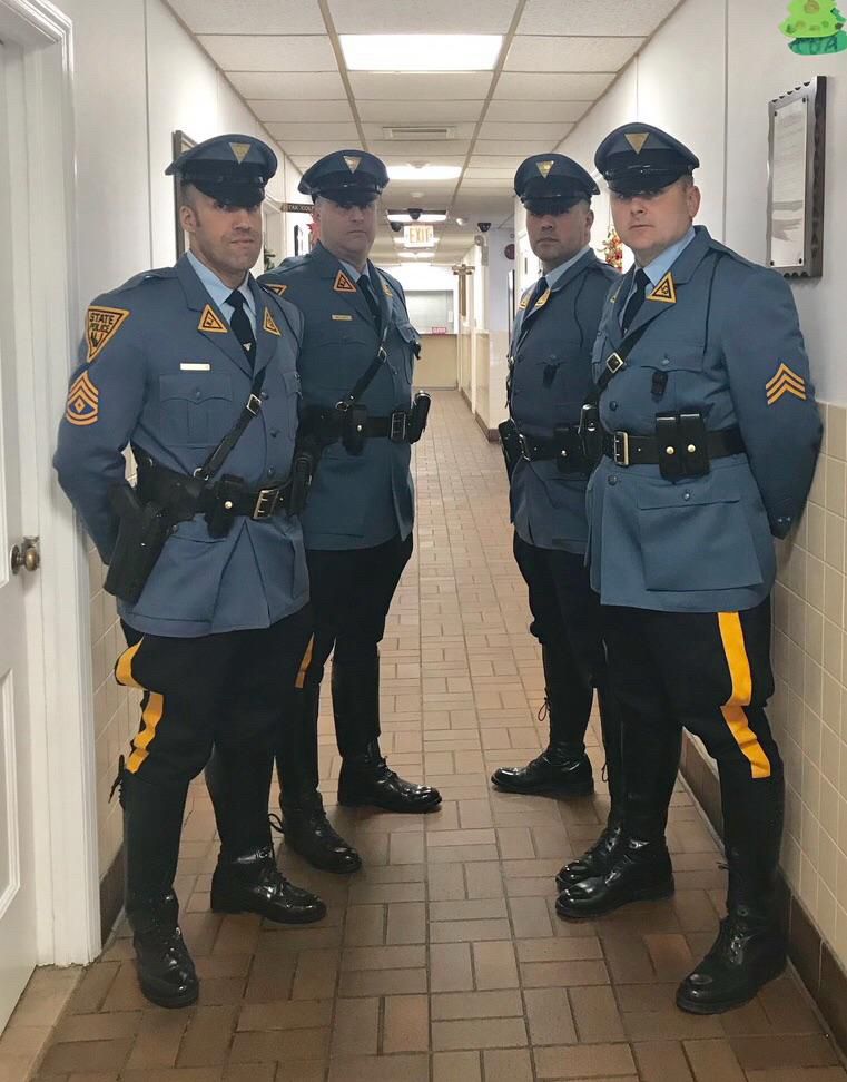 New Jersey State Troopers wearing Mariners uniforms 