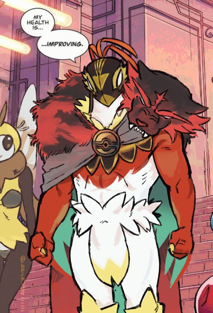 thirsty illustration of mega hawlucha