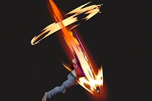 Terry Bogard from Fatal Fury using his Power Dunk in Super Smash Bros Ultimate