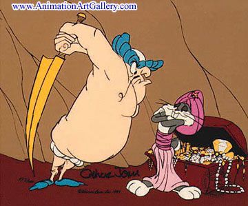 Genie from Bugs Bunny cartoon saying “Hassan chop!”