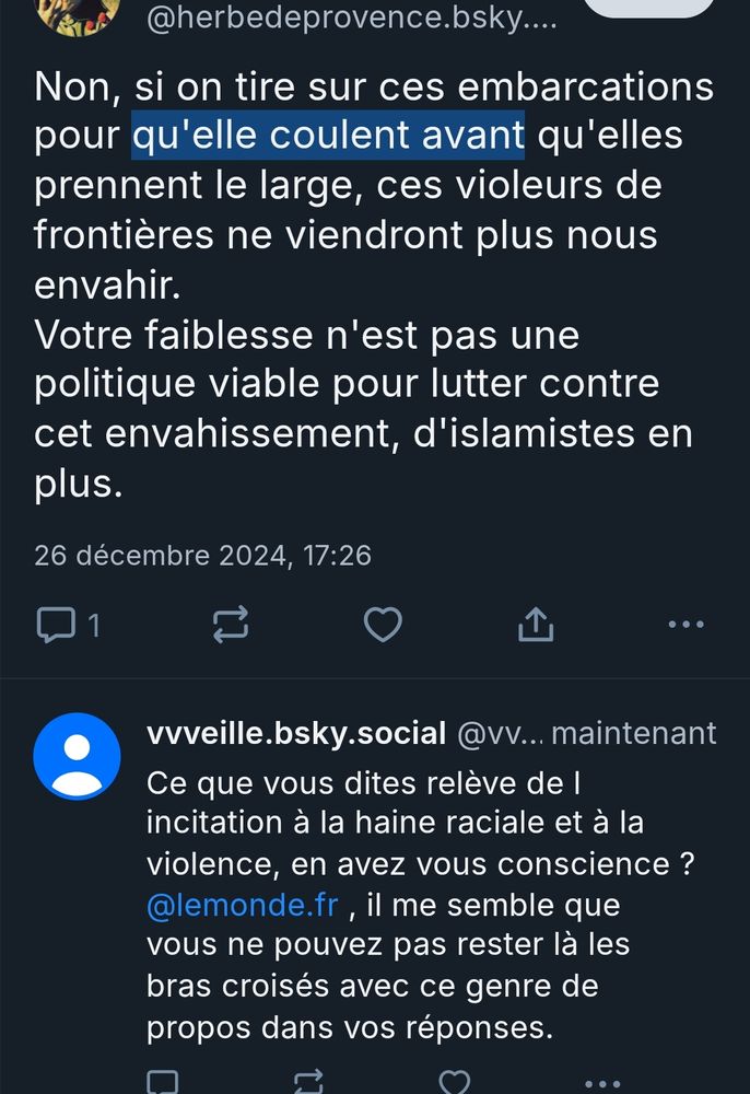 Réponse aux propos haineux avec interpellation aux journalistes du Monde