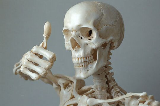 skeleton giving a thumbs up