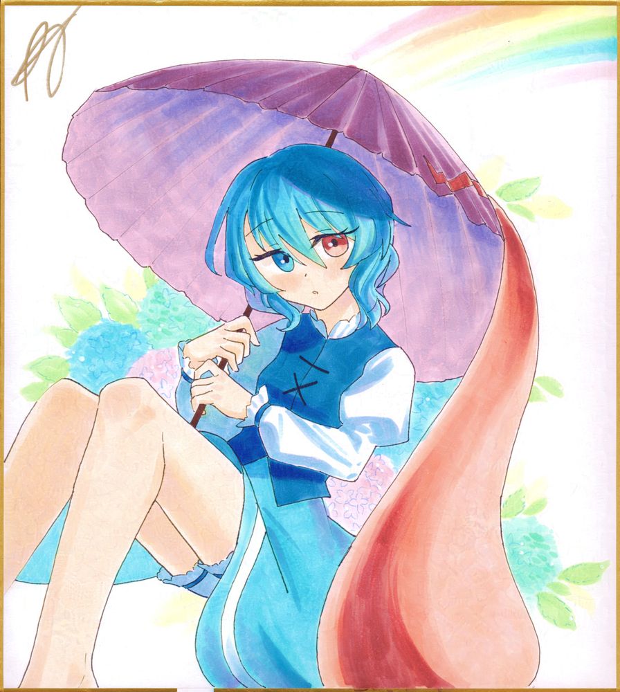fanart shikishi of Kogasa from Touhou