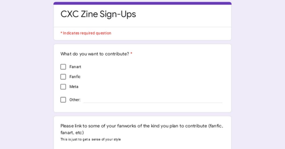 CXC Zine Sign-Ups