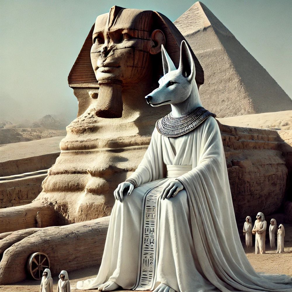 A White or Grey Anubis, is probably Wepwawet his brother- Opener of "The way."
