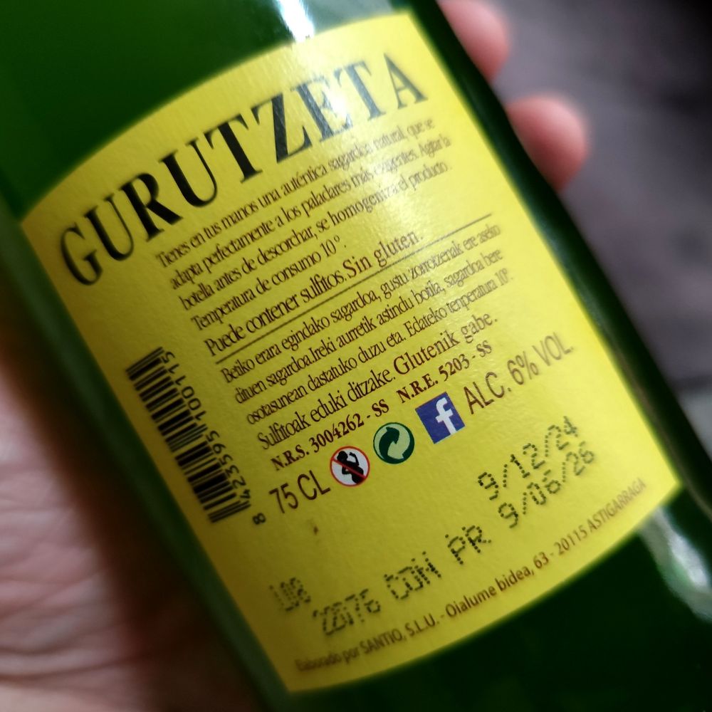 Bottle label - rear