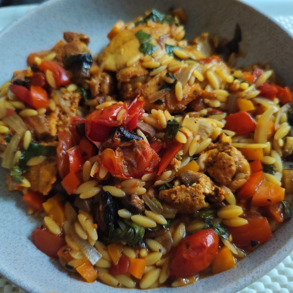 Plate of Chicken Orzo.