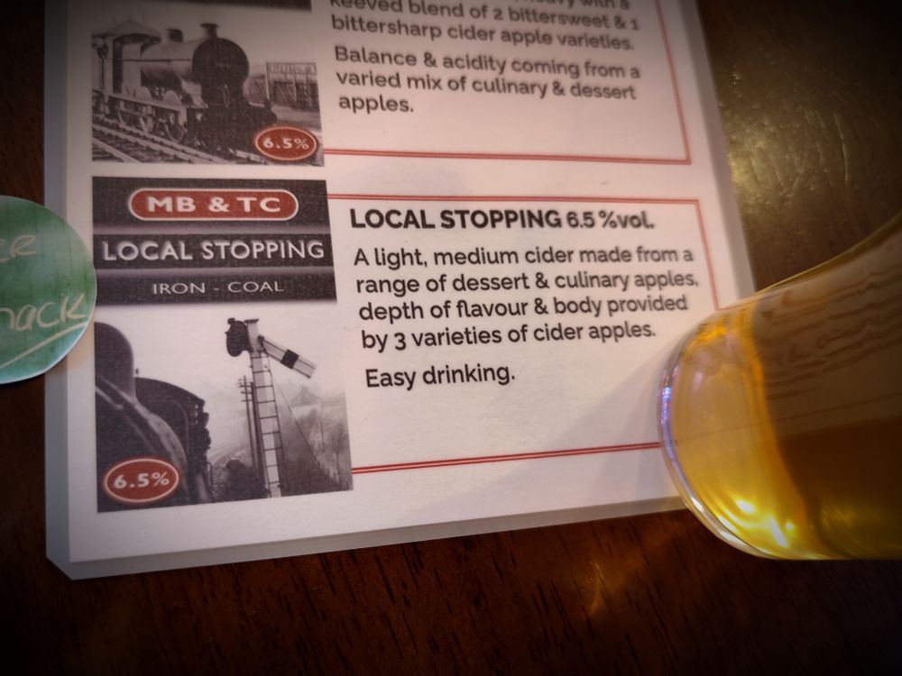 Local Stopping - a medium cider.