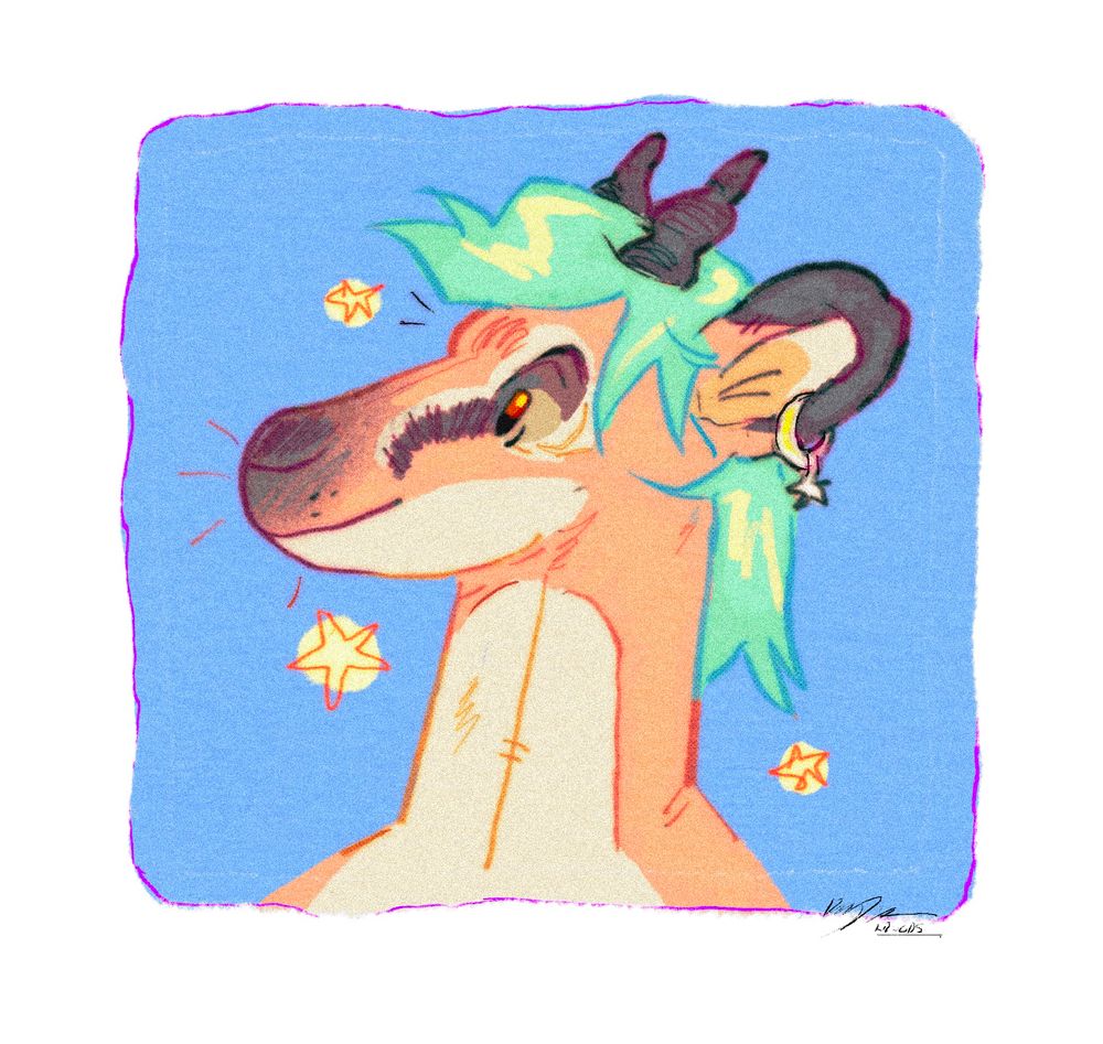 Plush gazelle icon with stars