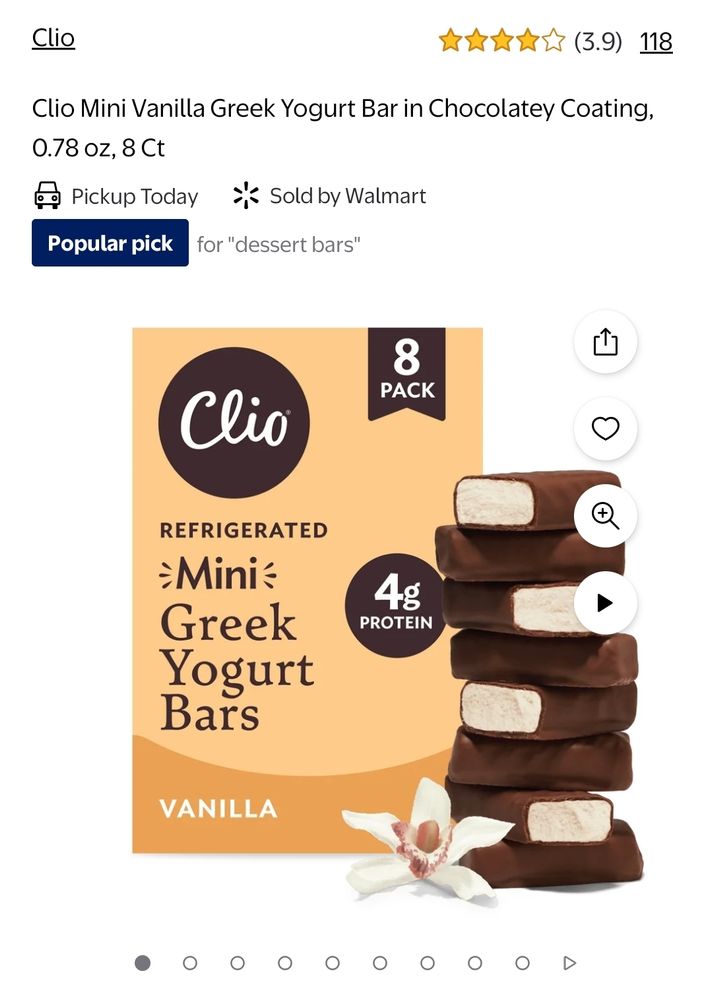 Clio Mini Vanilla Greek Yogurt Bars