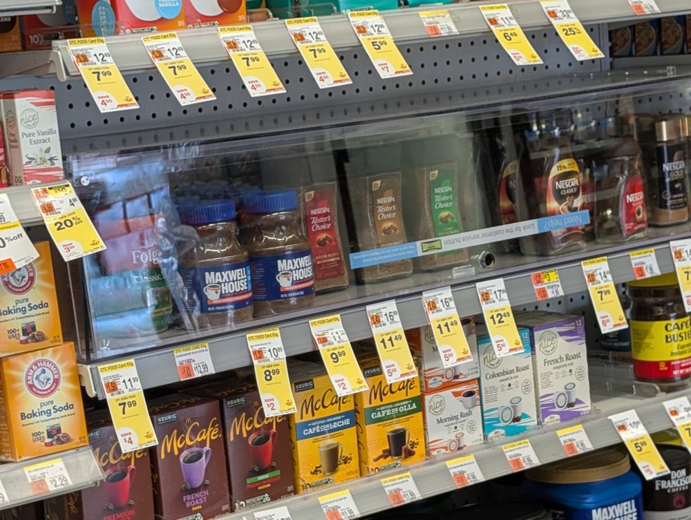 Instant coffee in a hard plastic case 