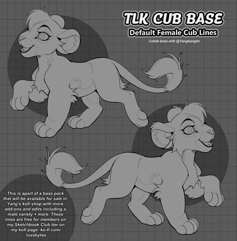 TLK Cub Base Default Female Cub Lines collab base by yangbangtm and luxebytes available on ko-fi!