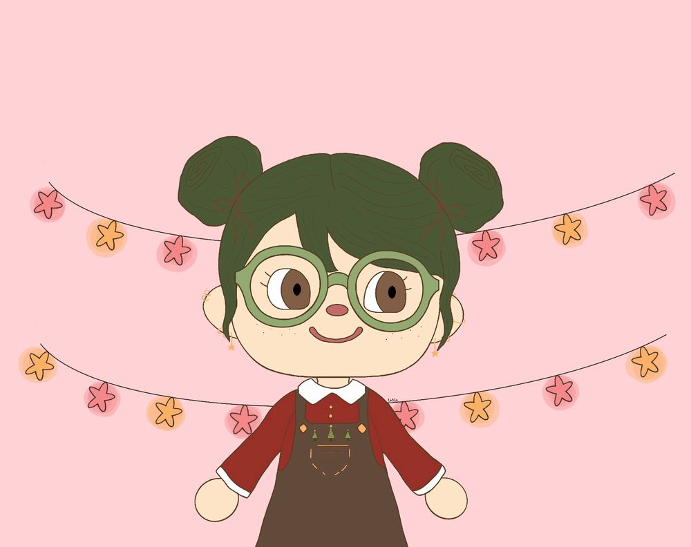 a drawing of lohla in the animal crossing art style 
